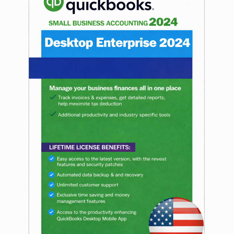 QuickBooks Desktop Enterprise 2024 Windows 10/11 – Lifetime Access (1 User)